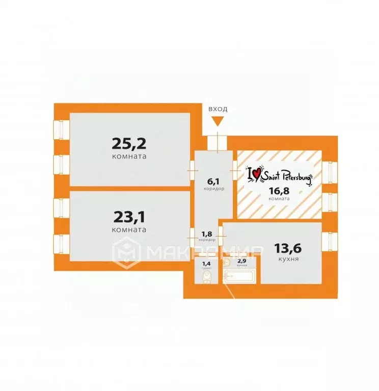 Комната, 16.8 м - Фото 1