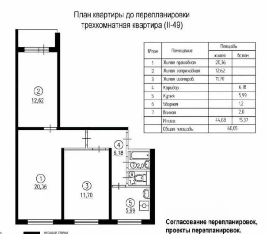 3-к кв. Москва Дубнинская ул., 26К5 (60.5 м) - Фото 2
