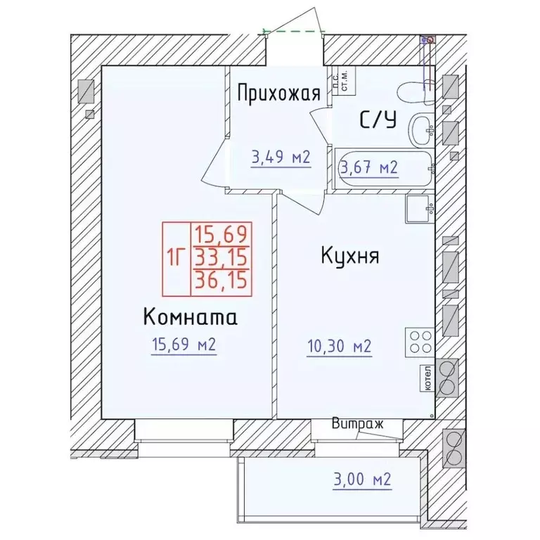 1-к кв. Ярославская область, Ярославль 1-й мкр,  (36.15 м) - Фото 0