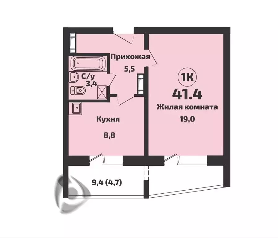 1-комнатная квартира: посёлок Садовый, Каспийская улица, 8 (41.4 м) - Фото 0