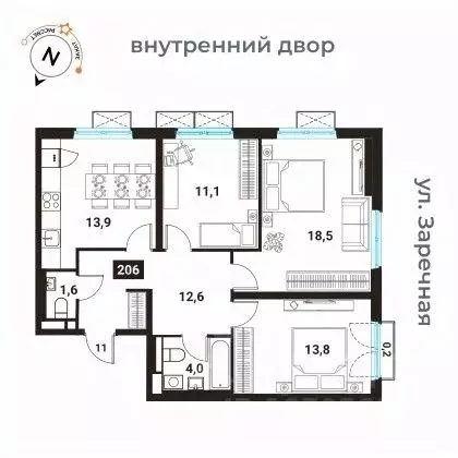 3-к кв. Москва Большая Филевская ул., 3к4 (75.9 м) - Фото 0