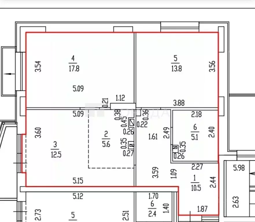 3-к кв. Алтайский край, Барнаул Промышленная ул., 6 (65.3 м) - Фото 2