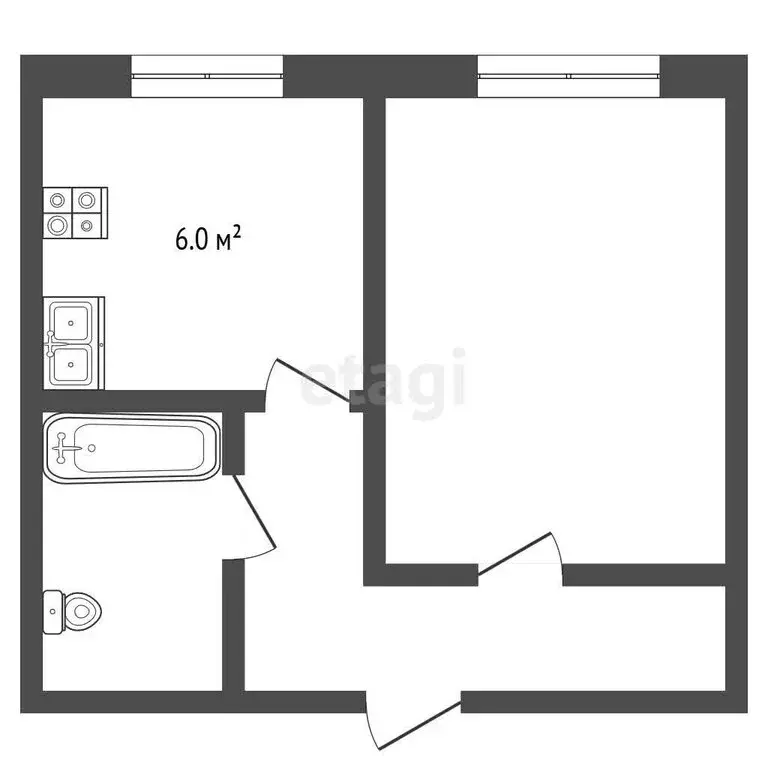 1-комнатная квартира: Омск, Космический проспект, 16 (30.01 м) - Фото 1