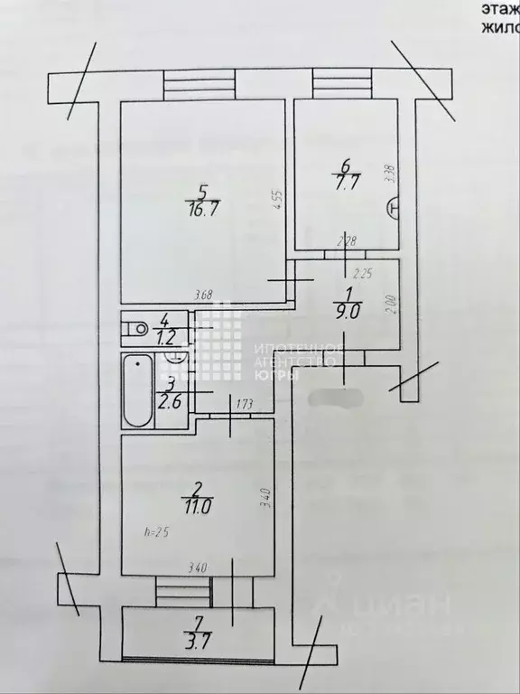 2-к кв. Ханты-Мансийский АО, Ханты-Мансийск Пионерская ул., 46 (48.2 ... - Фото 1