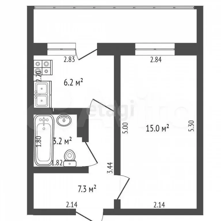 1-к. квартира, 32,1 м, 7/10 эт. - Фото 0