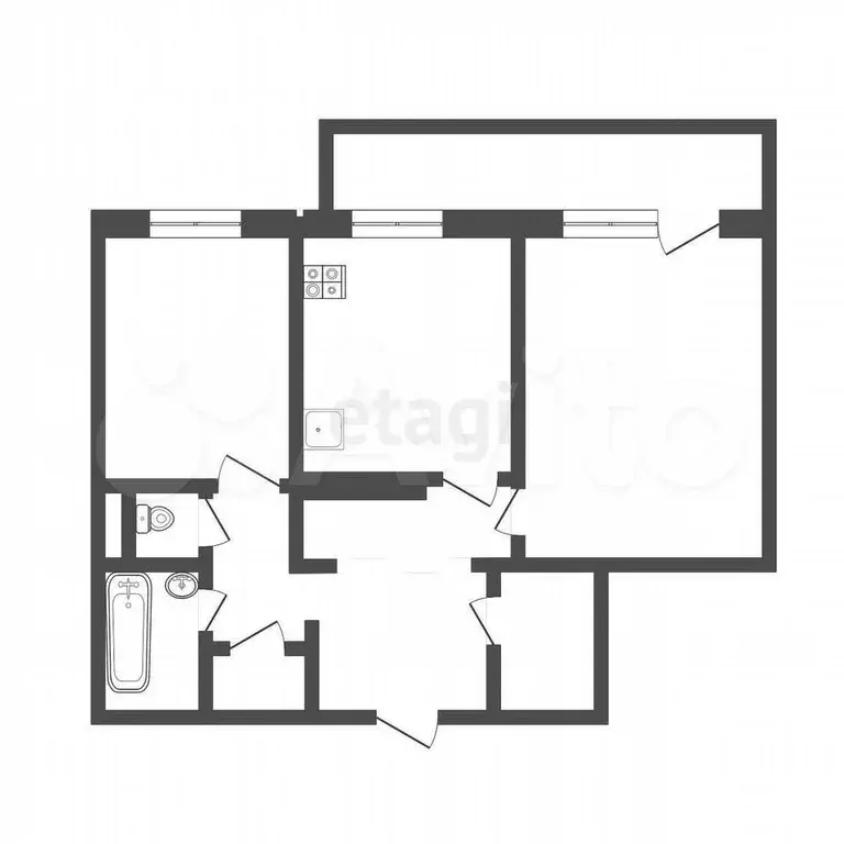 2-к. квартира, 49 м, 9/9 эт. - Фото 0