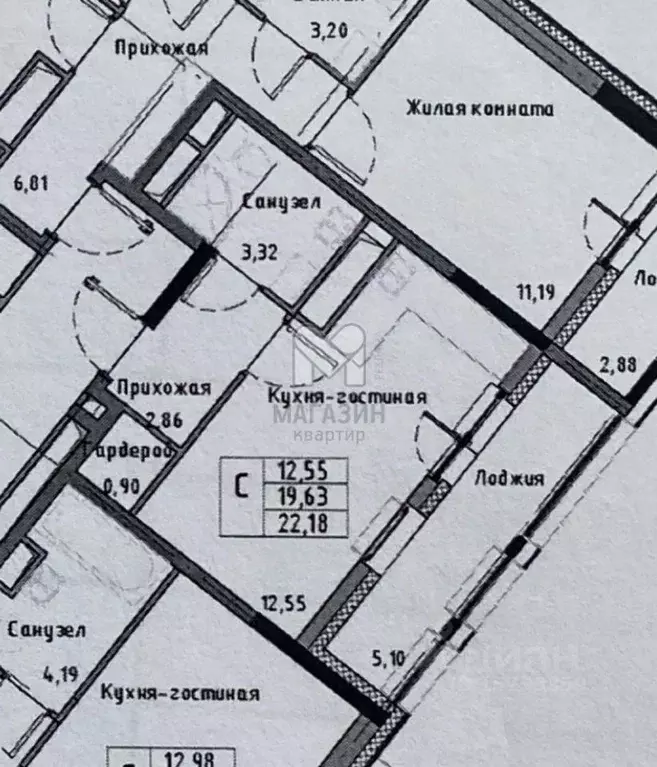 Студия Санкт-Петербург Планерная ул., 97к2 (22.18 м) - Фото 0