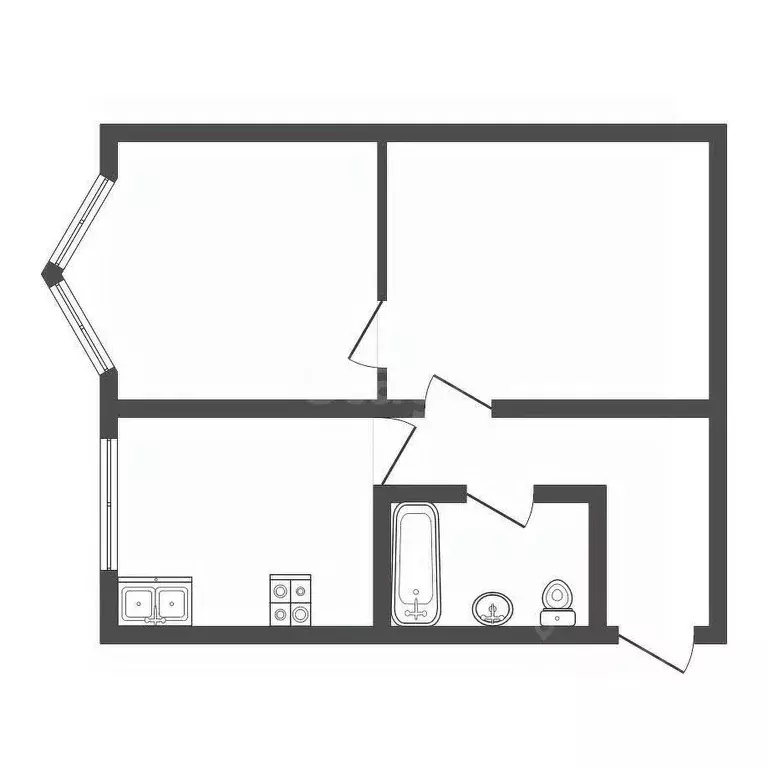 2-к кв. Ленинградская область, Всеволожский район, д. Новое Девяткино ... - Фото 2