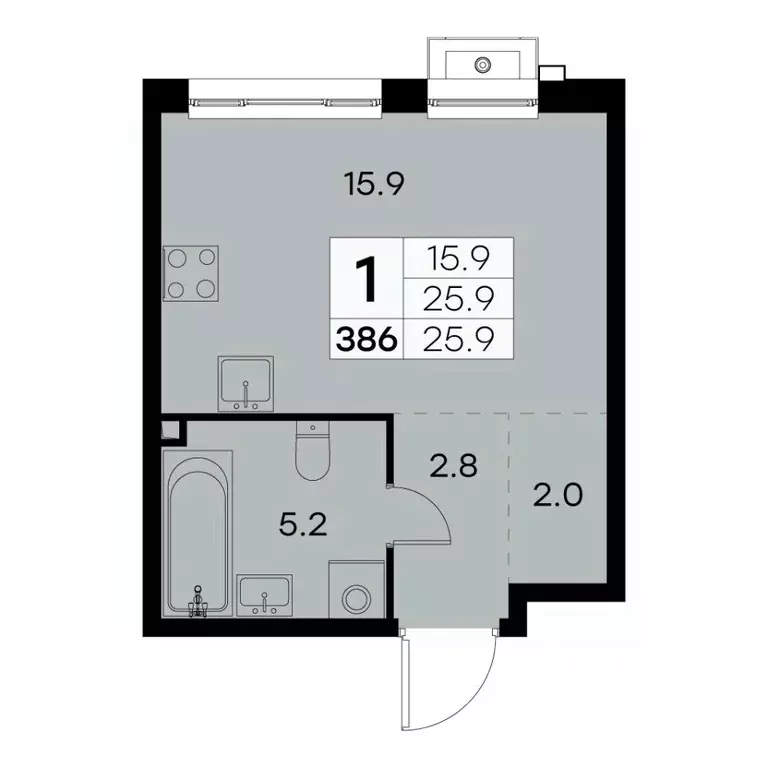 1-к кв. Москва Куркинское ш., 15С3 (25.9 м) - Фото 0