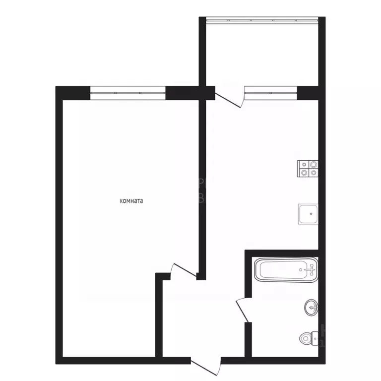 1-к кв. Тюменская область, Тюмень ул. Пермякова, 81 (30.5 м) - Фото 1