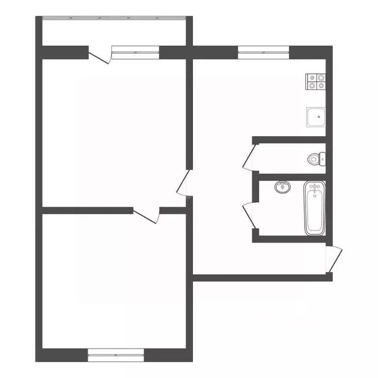 2-к кв. Тульская область, Богородицк Дачная ул., 10 (44.5 м) - Фото 2
