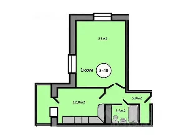 2-к кв. Красноярский край, Красноярск Караульная ул., 39Б (46.3 м) - Фото 1