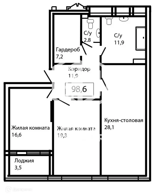 Продаётся 3-к квартира, 98.6 м - Фото 0