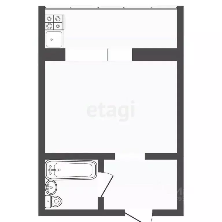 Студия Тюменская область, Тюмень ул. 30 лет Победы, 77 (18.5 м) - Фото 1