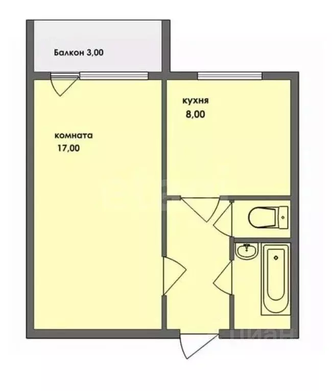 1-к кв. Московская область, Красногорск ул. Королева, 5 (34.0 м) - Фото 1