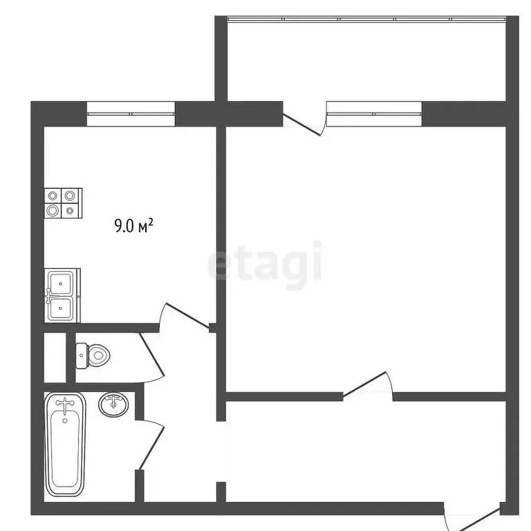 1-комнатная квартира: Миасс, квартал МЖК, 3 (40.4 м) - Фото 1