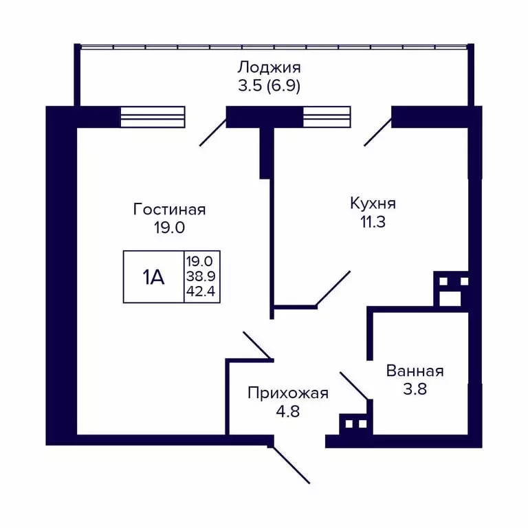 1-комнатная квартира: Новосибирск, улица Коминтерна, 1с (42.4 м) - Фото 0