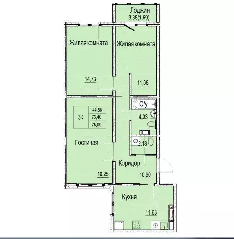 3-к кв. Нижегородская область, Нижний Новгород Лесной Городок мкр, ... - Фото 0