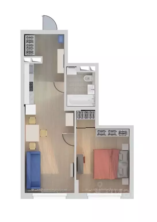 1-к кв. Нижегородская область, Нижний Новгород ул. Сергея Акимова, 50 ... - Фото 2