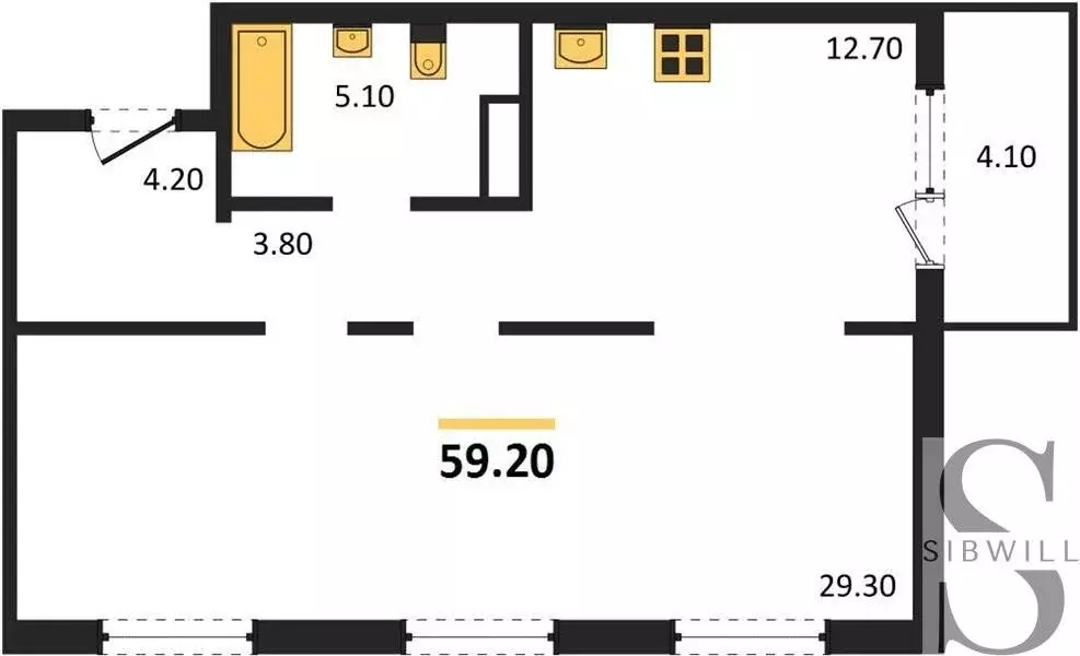 2-комнатная квартира: Новосибирск, Игарская улица, 6 (59.2 м) - Фото 0