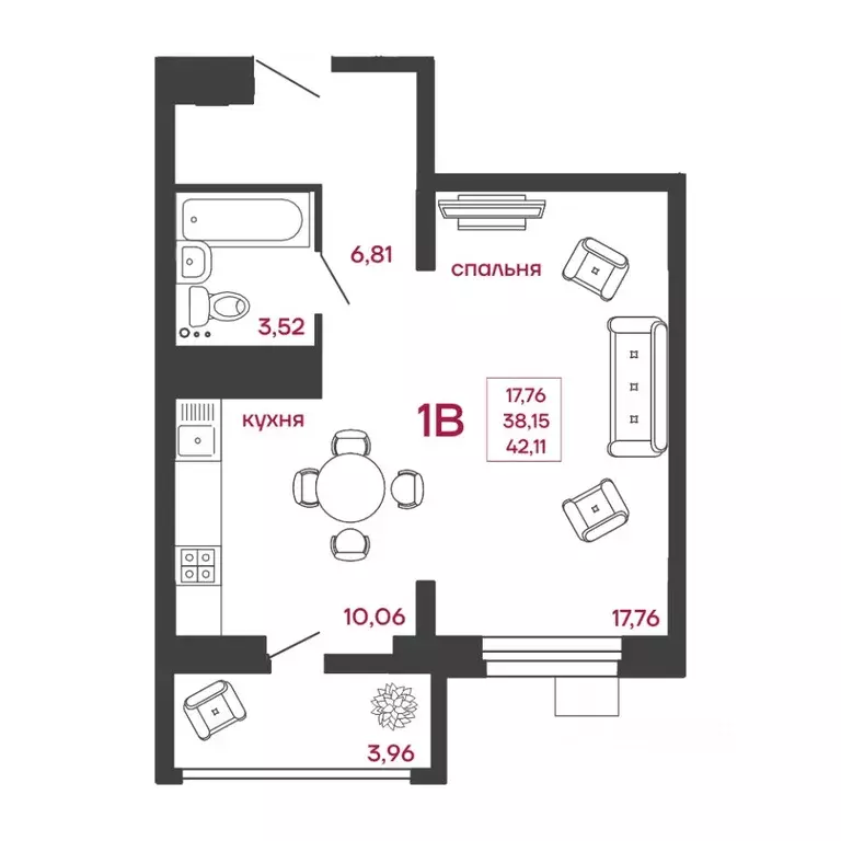 1-к кв. Пензенская область, Пенза ул. Богданова, 34 (42.11 м) - Фото 1