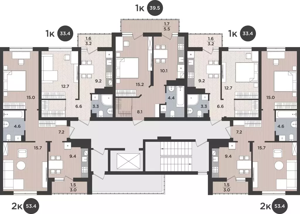 1-к кв. Калининградская область, Калининград Тихорецкая ул. (33.4 м) - Фото 2