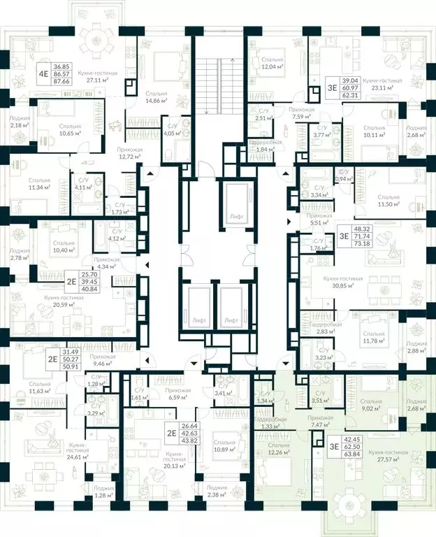 2-комнатная квартира: Уфа, жилой район Глумилино, жилой комплекс Урман ... - Фото 2