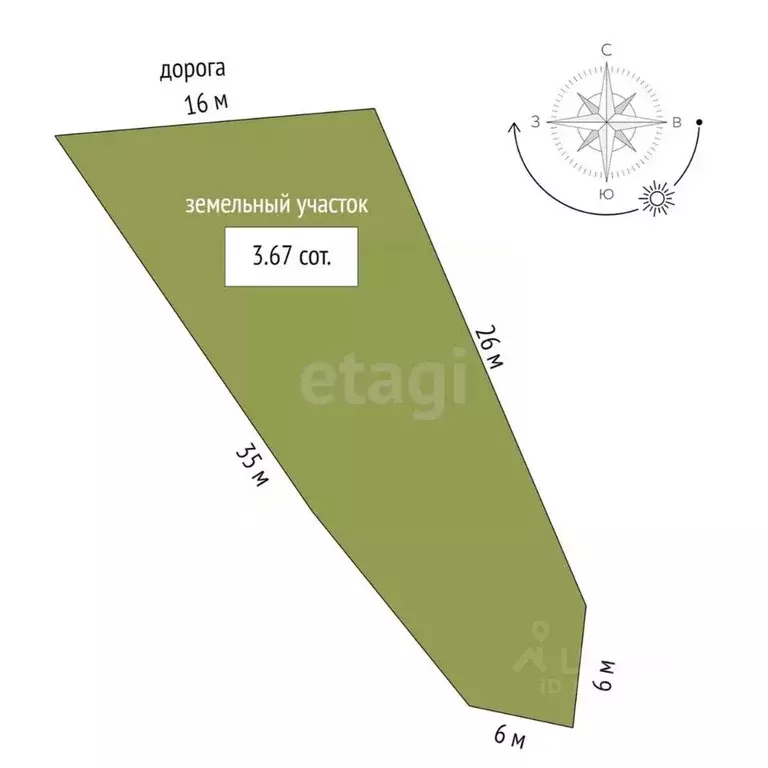 Участок в Краснодарский край, Темрюк ул. Калинина, 327 (3.67 сот.) - Фото 1