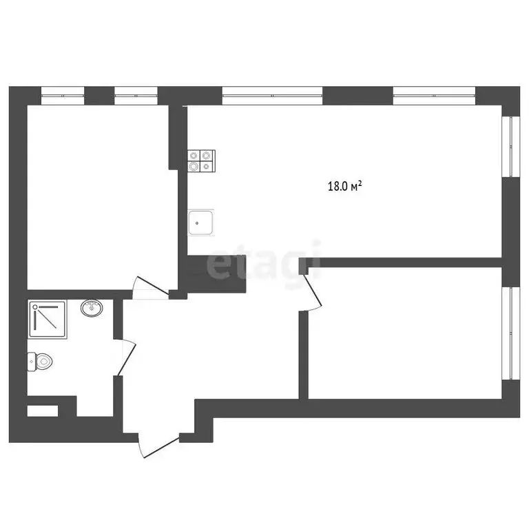 2-комнатная квартира: Тюмень, улица Ю.-Р.Г. Эрвье, 38 (52.5 м) - Фото 1