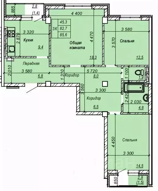 3-к кв. Новосибирская область, Новосибирск Затулинский жилмассив, ул. ... - Фото 0