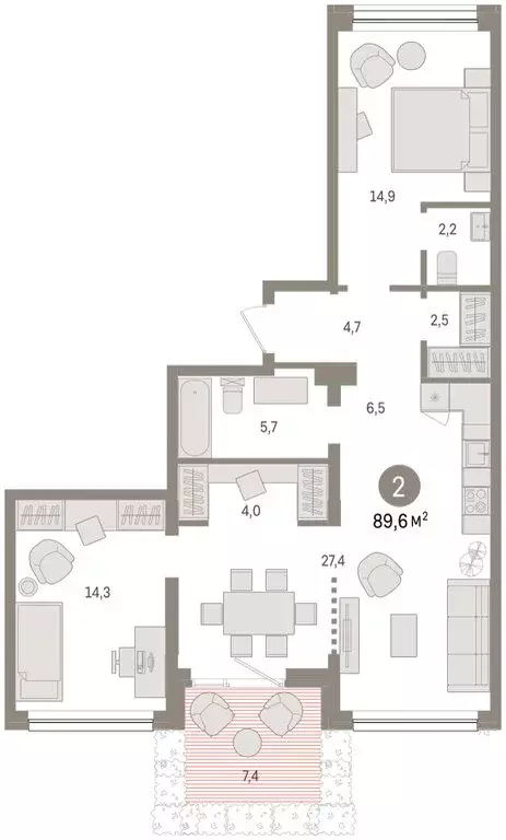 3-комнатная квартира: Тюмень, улица Павла Фитина, 3 (112.1 м) - Фото 2