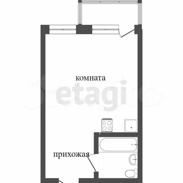 Квартира-студия, 24 м, 3/3 эт. - Фото 0