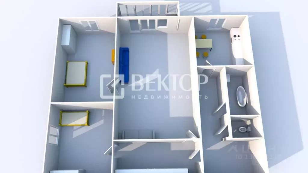 3-к кв. Костромская область, Кострома просп. Мира, 58 (49.6 м) - Фото 2