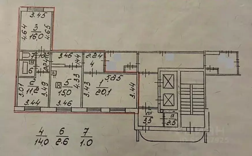 3-к кв. Санкт-Петербург Стародеревенская ул., 20К2 (79.9 м) - Фото 2