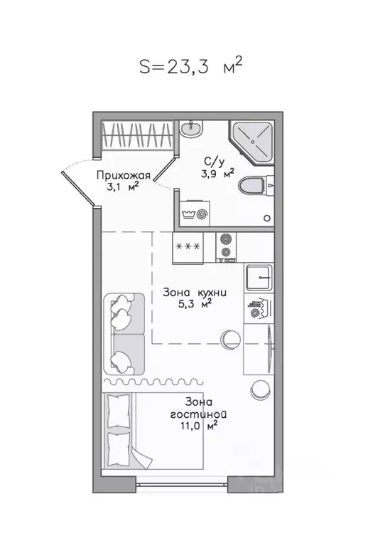 Студия Карелия, Сортавала Советская ул., 5 (23.3 м) - Фото 1