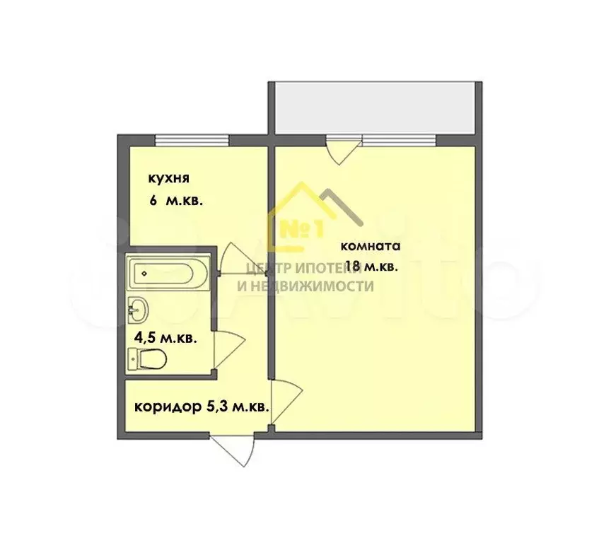 1-к. квартира, 31,8 м, 3/9 эт. - Фото 0