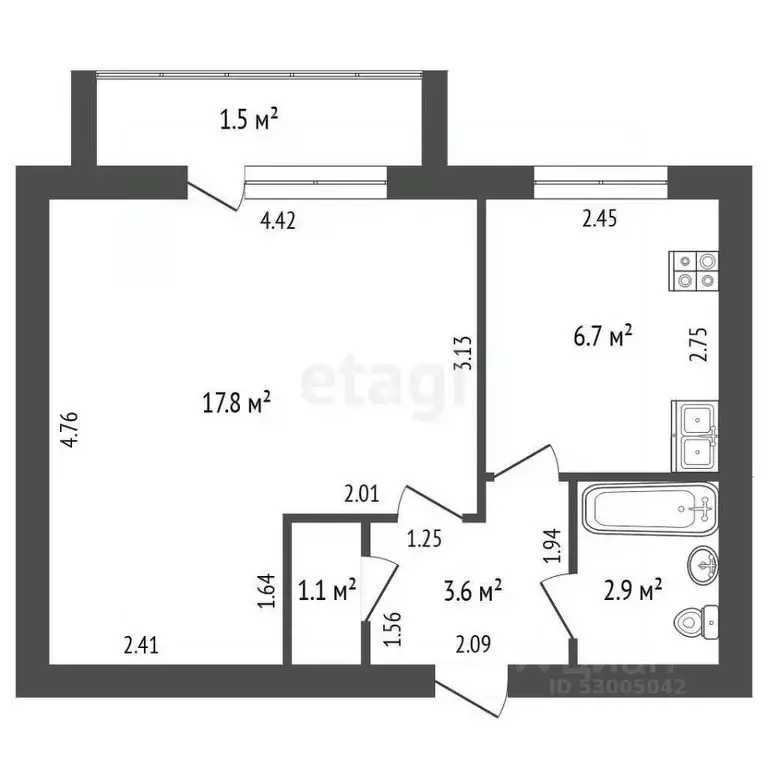 1-к кв. Забайкальский край, Чита ул. Матвеева, 35 (33.6 м) - Фото 1