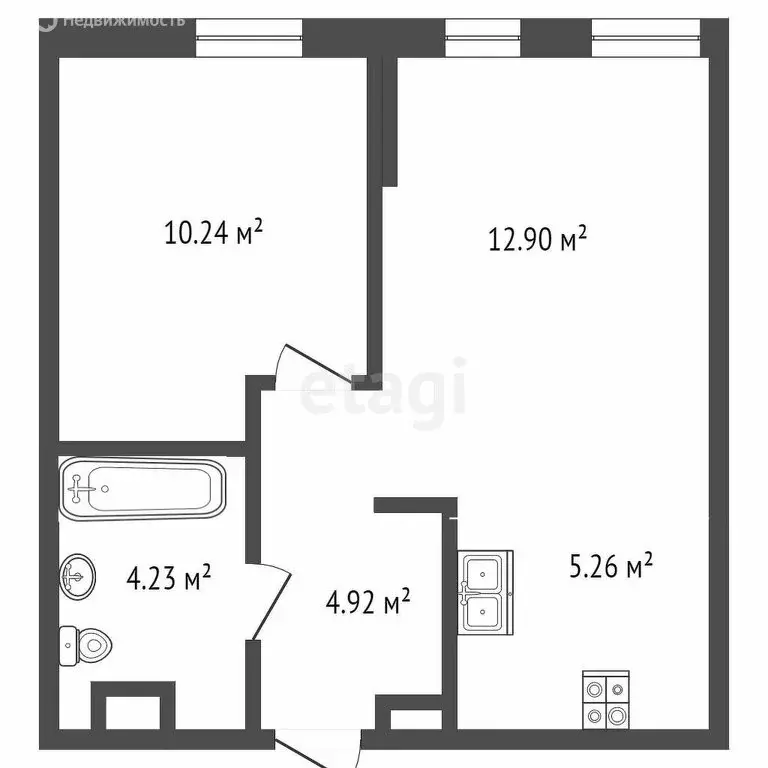 1-комнатная квартира: Тюмень, Харьковская улица, 74 (37.4 м) - Фото 1