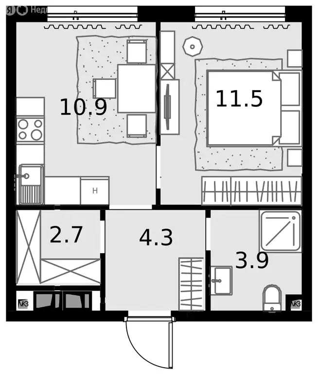 1-комнатная квартира: Москва, Отрадная улица, 4А (33.3 м) - Фото 0