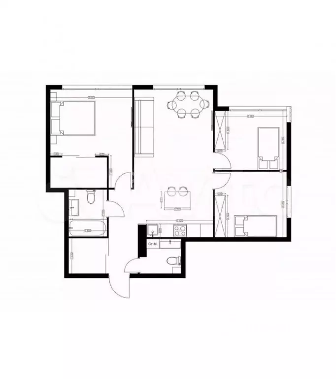 4-к кв. Кемеровская область, Кемерово ул. Дружбы, 30/5 (80.0 м) - Фото 2