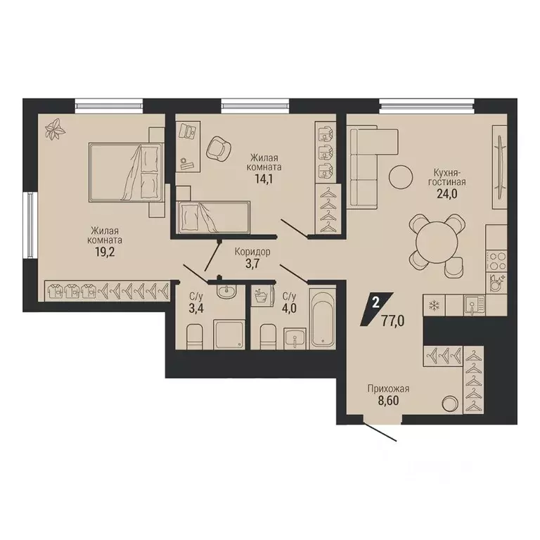 3-к кв. Свердловская область, Екатеринбург Эльмаш жилрайон, К100 жилой ... - Фото 2