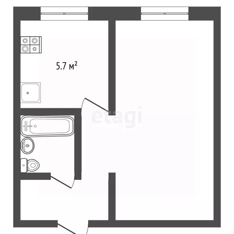 1-к кв. Мордовия, Саранск ул. Веселовского, 4 (24.8 м) - Фото 2