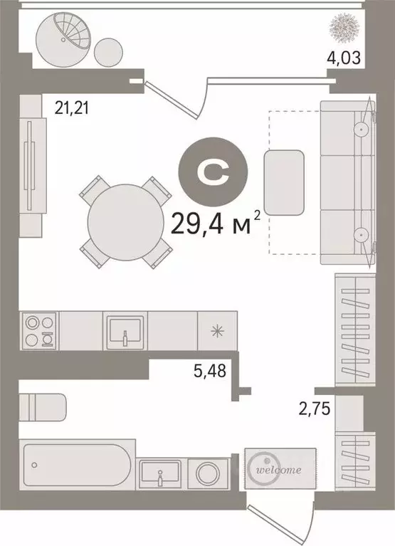 Студия Свердловская область, Екатеринбург ул. Евгения Савкова, 4 (29.4 ... - Фото 2