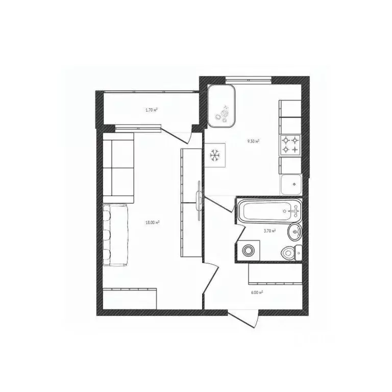 1-к кв. Брянская область, Брянск просп. Станке Димитрова, 55Г (38.7 м) - Фото 2
