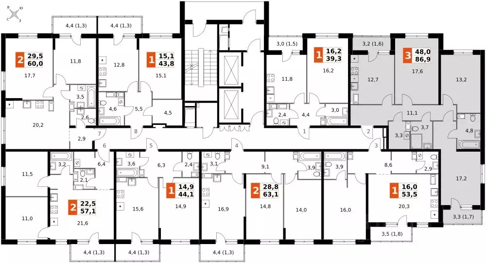3-к кв. Калужская область, Обнинск Заовражье жилрайон, Ап-квартал ... - Фото 2