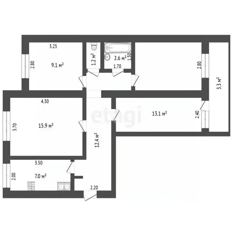 4-к кв. Мордовия, Саранск Большевистская ул., 25 (72.6 м) - Фото 0