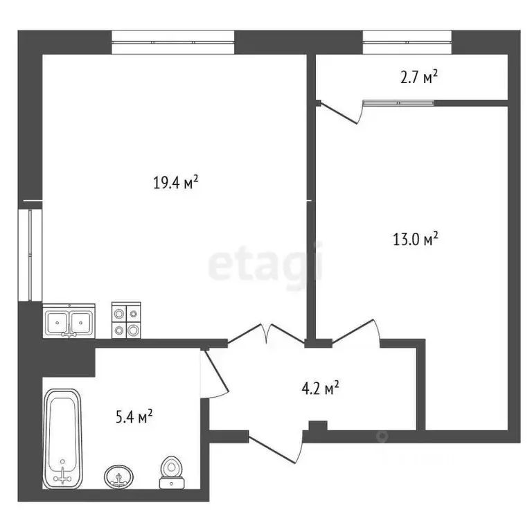 1-к кв. Ямало-Ненецкий АО, Новый Уренгой Энтузиастов мкр, 7 (45.1 м) - Фото 1