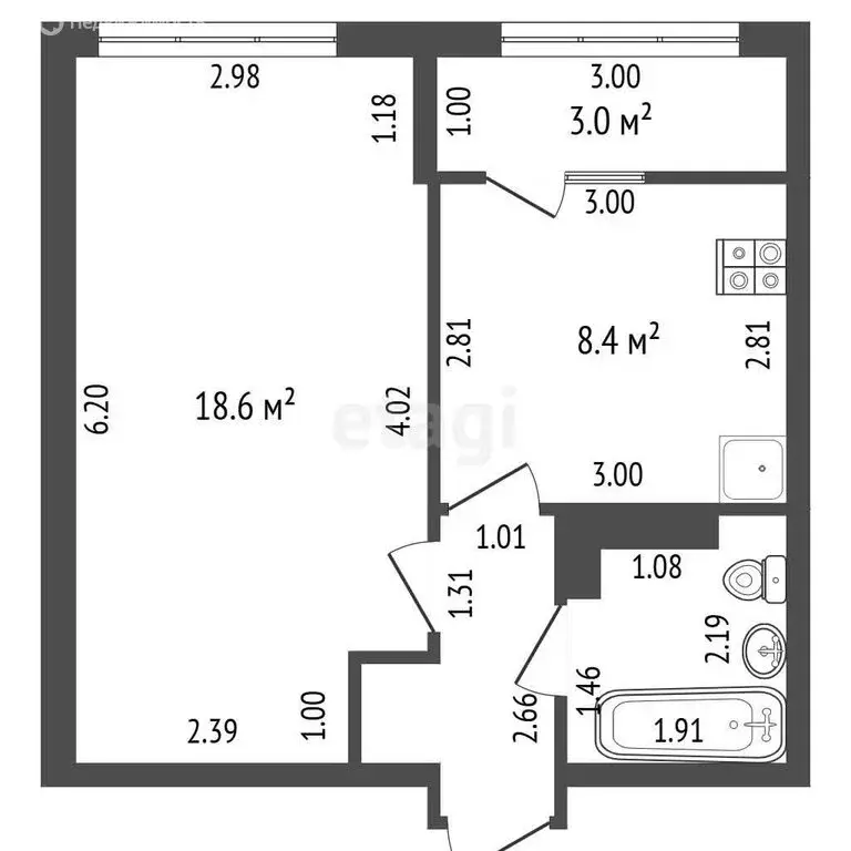 1-комнатная квартира: Севастополь, Лабораторное шоссе, 33к2 (33.7 м) - Фото 0