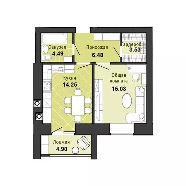 1-комнатная квартира: Йошкар-Ола, микрорайон Советский, квартал 12А ... - Фото 1