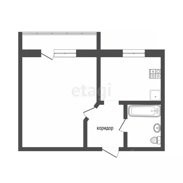 1-к кв. Севастополь ул. Маршала Геловани, 18 (22.6 м) - Фото 2